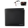 Paul Smith Men's Bifold Wallet, Genuine Leather, Shop Bag, Includes One Cleaning Cloth (Unengraved, Black) [Gift Wrapping Available]