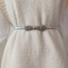 Fashion Metal Hollow Out Carved Bow Women Belts Elastic Skinny Thin Dress Belt Women Ladies Gold Sliver Decor Waist Chain Straps