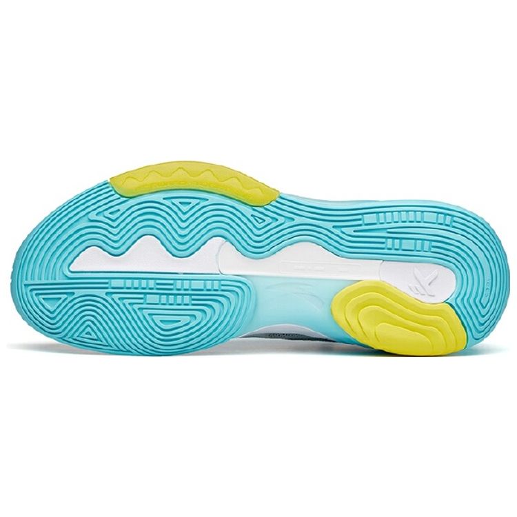 Anta Баскетбольные кроссовки KT6 Thompson с низким уровнем амортизации, нескользящие, износостойкие, среднего размера, мужские баскетбольные кроссовки белого, синего, желтого цветов 112131102-1