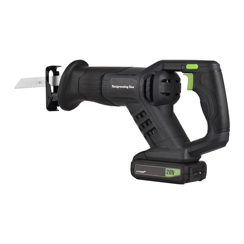 Аккумуляторная сабельная пила 20 В, ручная электрическая пила с переменной скоростью, 3000 об/мин, быстрая батарея 2,0 Ач