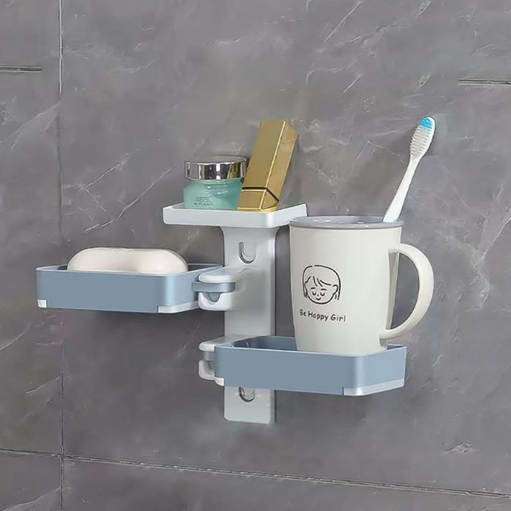 Многофункциональная настенная вращающаяся мыльница без отверстий для ванной комнаты и туалета, мыльница