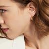 Korean S925 Geometric Halo Hoop Earrings for Women - Elegant and Classic Design