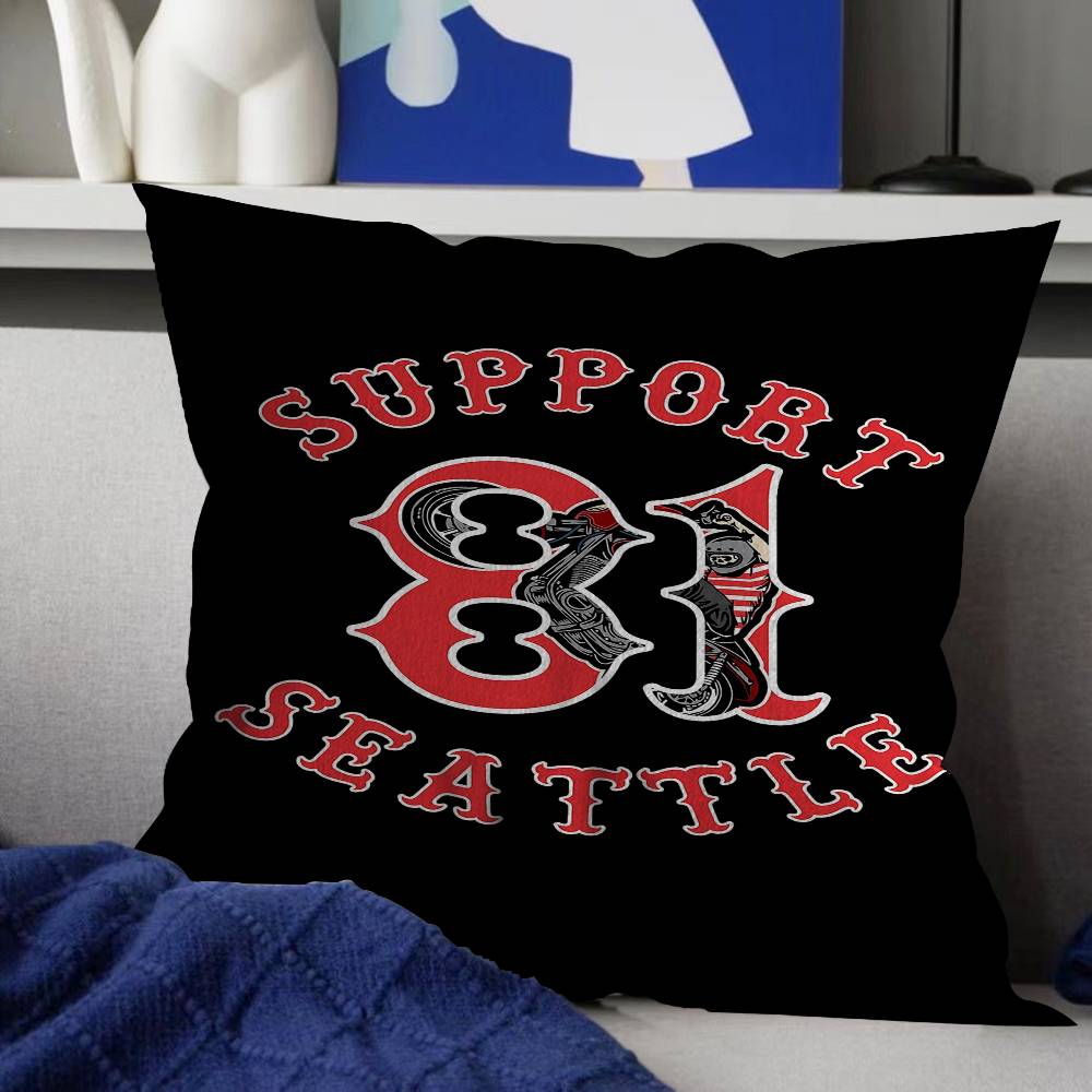 Club Hells AAngels Logo Cushion Cover Pillowcase Upholstery Sofa Throw Pillow Home Decor Pillowcas