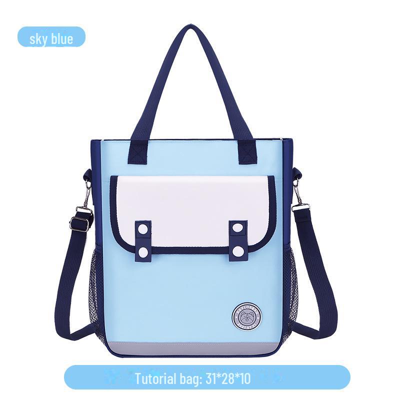 Large Capacity 4-in-1 Remedial Bag for Grades 1-9: Convertible Crossbody and Double-Shoulder Design for Primary and Junior High Students