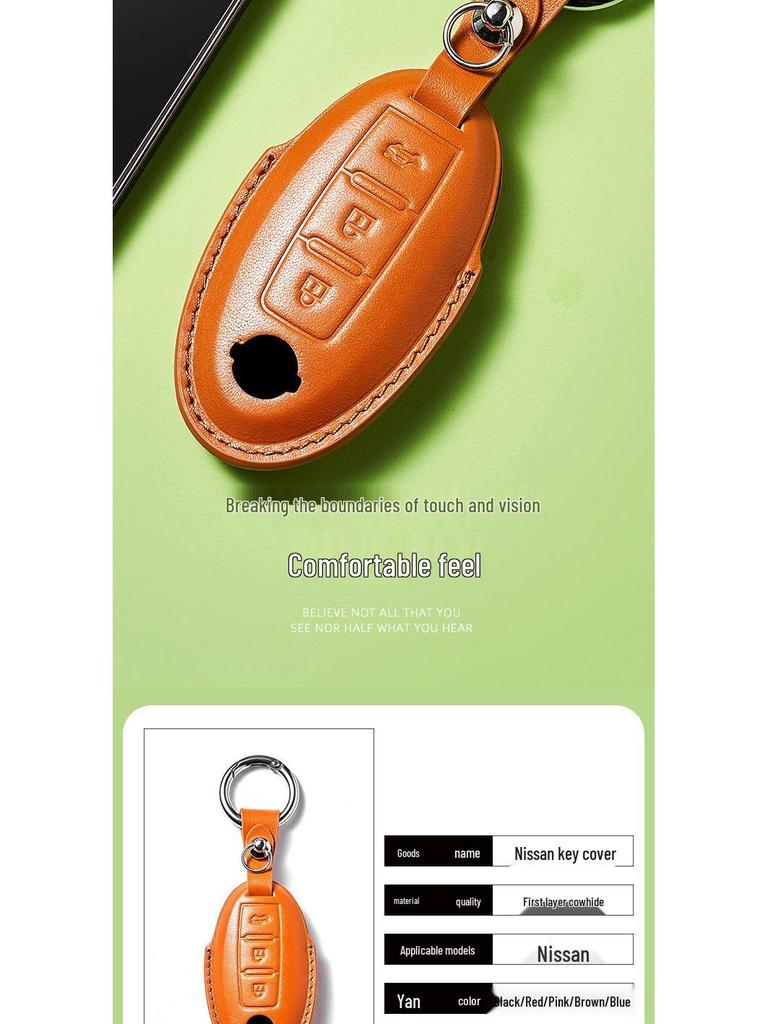 Ключница из коровьей кожи растительного дубления для ключа от автомобиля New Sylphy Murano, ручная работа, дизайн с пряжкой для мужчин