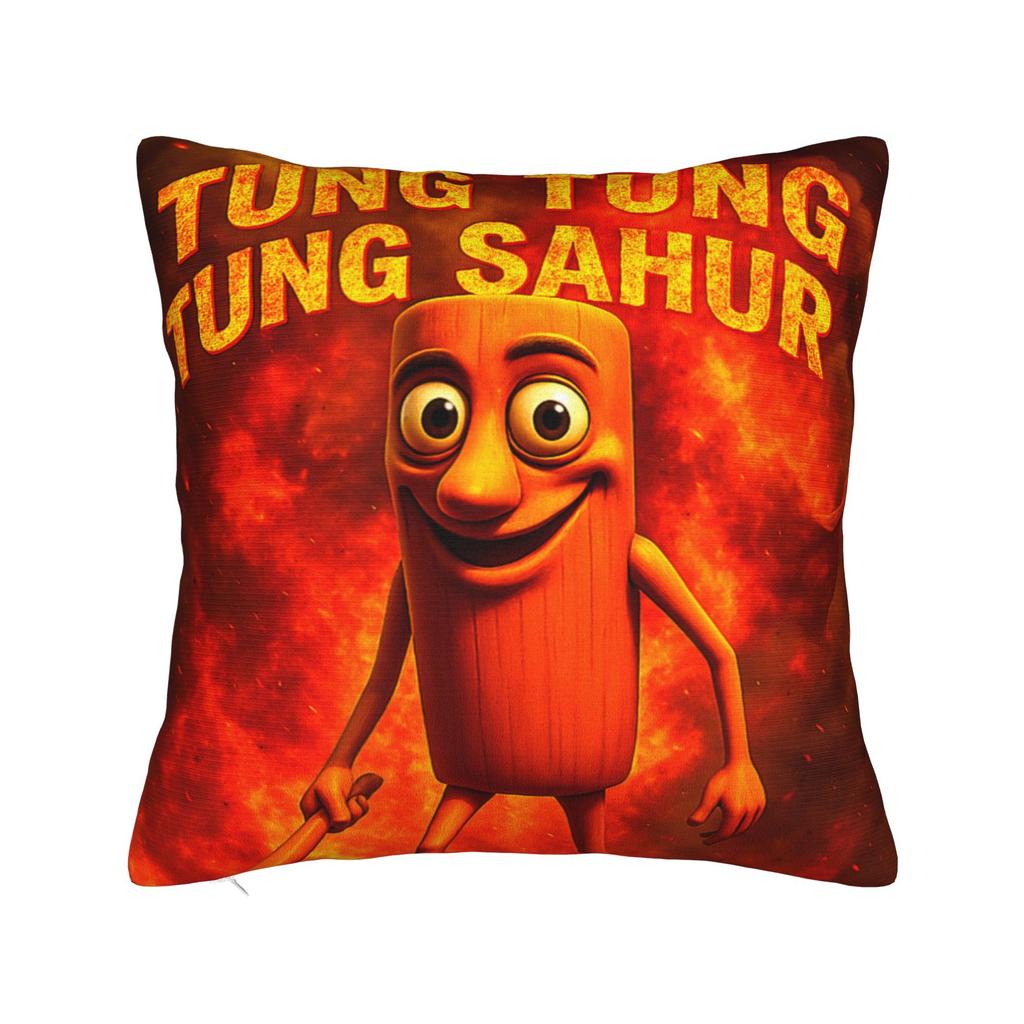Tung Tung Tung Sahur Funny Meme Pillow Case  Graphic Pillow Cover For Wedding Party Home Decor Cute Funny Pillowcases