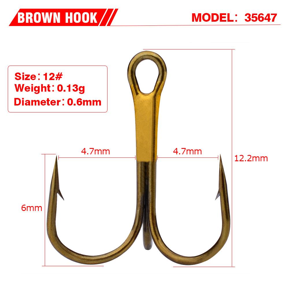 Рыболовные принадлежности San Ben Hook включают в себя якорные крючки с шипами, подводные рыболовные снасти и коричневые крючки с тремя якорями.. 100 шт./упак.