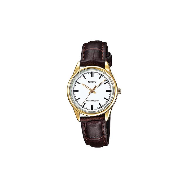 Casio Серия STANDARD Серия Retro Pointer Классические Водонепроницаемые Кварцевый Механизм Кожаный Ремешок Японские и Корейские Часы Женские Часы LTP-V005GL-7A