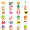 Summer Cake Party Toppers With Paper Flag Inserts Kids Birthday Prop Festival