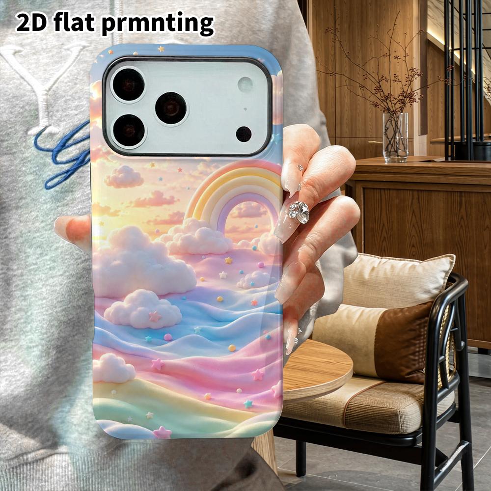 Phone Case: 2D flat design suitable for iPhone 18, 17, 16, 15, 14, 13 Pro film protection case, couple style, fairy tale world, Christmas and Hallowee