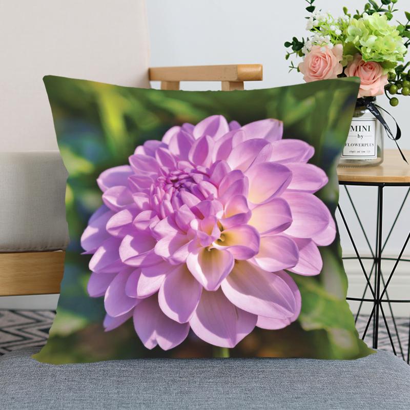 Наволочка с цветком георгина, декоративная наволочка для спальни, домашнего офиса, квадратная наволочка, мягкая