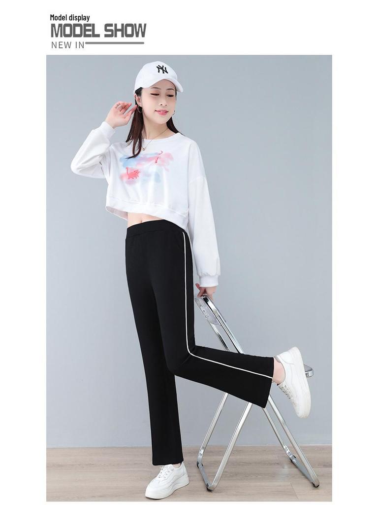 Women's Summer Wide-Leg High-Waisted Flare Pants - Lightweight, Loose, Slim-Fit Casual Trousers