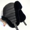 Natural Rabbit Fur Hats for Men Bomber Hats Ear Flaps Fluffy Tails Warm Stylish Winter Hat Ushanka