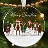 Animal Christmas Ornament 2D Flat Acrylic Ornament Cartoon Santa Hat Animal Hanging Decoration for Christmas Tree Mantel