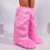 Cross-border Y2k Imitation Raccoon Fur Boots Long Tube Winter Ladies Winter Imitation Fur Fox Snow Boots Tall Boots