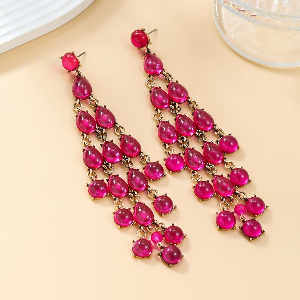 Pinkdudu Женские серьги-кисточки в стиле бохо, многослойные серьги-капли из смолы PD2176