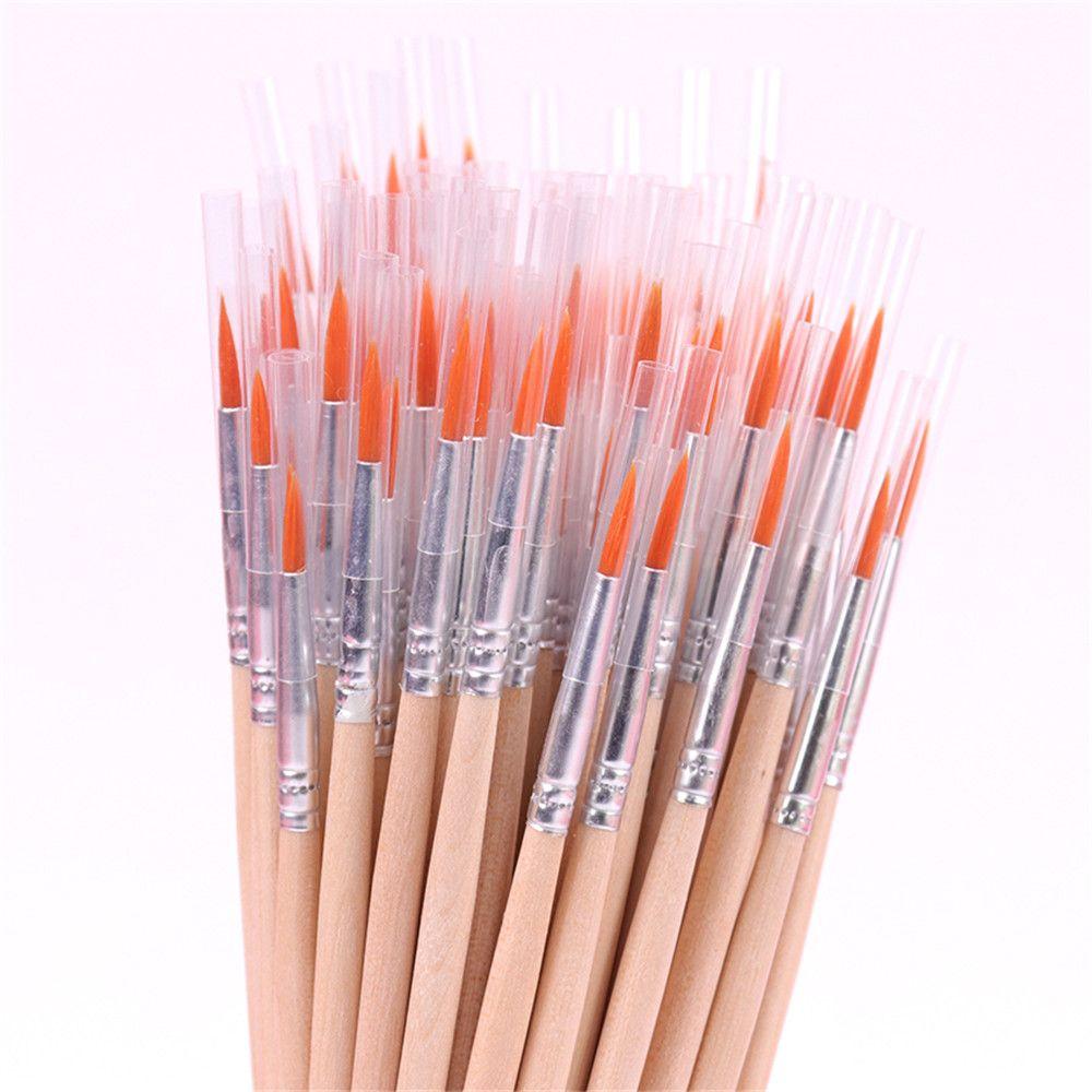 10pcs Calligraphy Wood Handle Watercolor Drawing Brush Hook Line Pen Painting Pen Paint Brushes