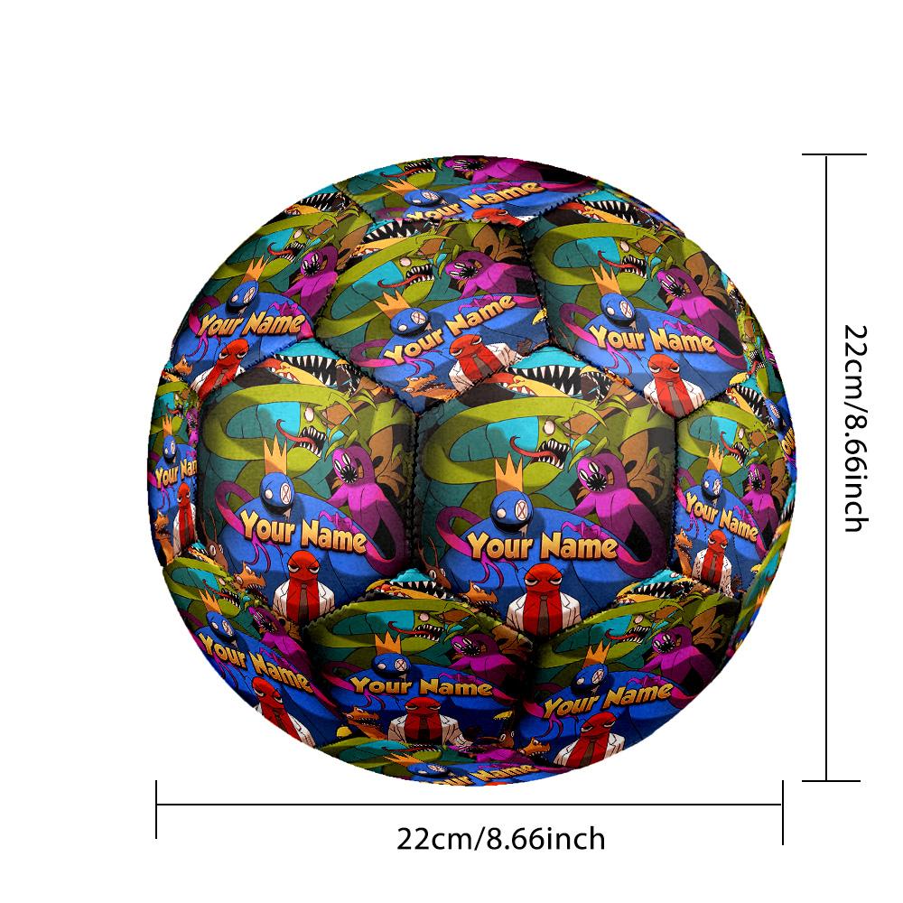 Custom Name Text Size 5 Football,Rainbow Friends Standard Training Soccer Ball