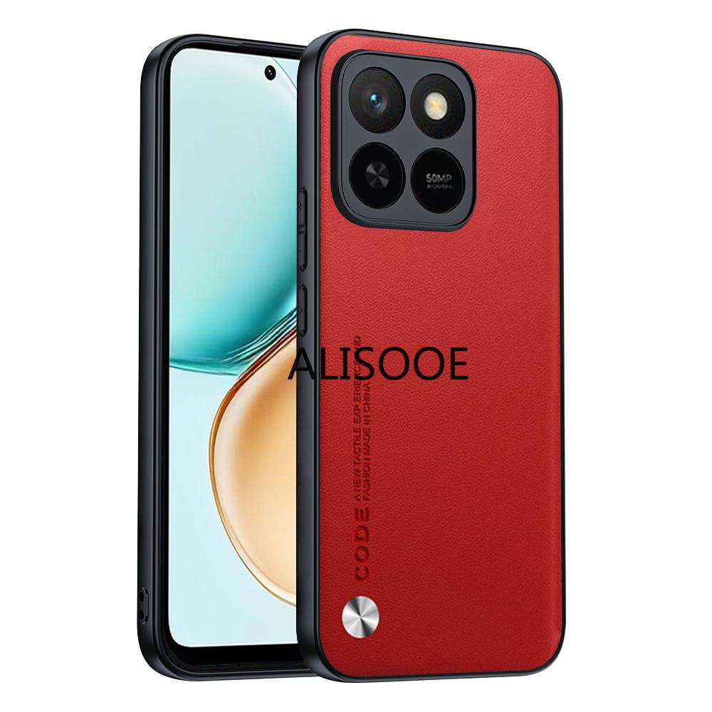 Противоударный чехол Funda для Honor 400 Smart 5G Чехол для Honor X7D Обложка Текстура волокна PU-кожа Защита Телефон Capa