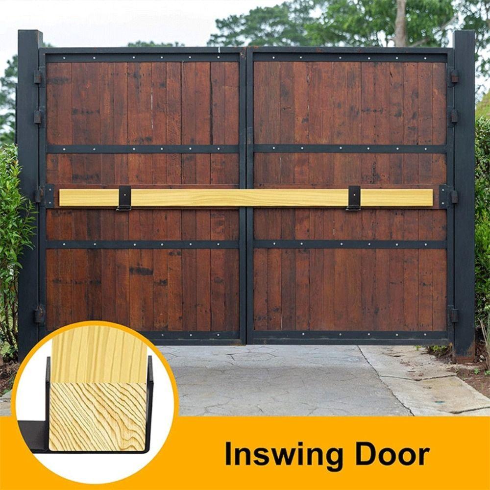 Carbon Steel Drop Open Bar Holder U Shape Heavy Duty Door Security Bracket Corrosion Resistant Rust Resistant Door Support Barn