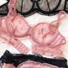 French Ultra Thin Lace Lingerie Sexy Love Embroidery Bra Set for Women Underwear Summer Breathable Plus Size CD Cup Brassiere