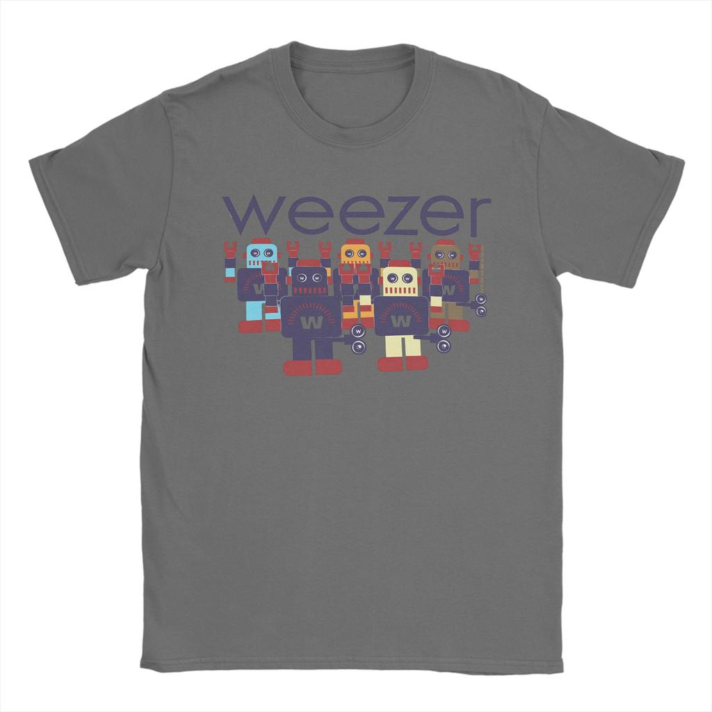 Unisexs Weezer Band T Shirt Cotton Clothes Humorous Short Sleeve Crewneck Tees Birthday Present TShirts
