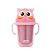 Edison Friends Spill-proof Double Stainless Steel Straw Cup 2 300ml, Owl Pink, 1 Piece