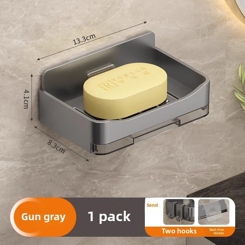 2 шт. Настенная двойная мыльница для ванной комнаты, полки без сверления отверстий