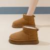 New Snow Boots Winter Women's Slippers Outer Wear Warm Plush Cotton Shoes Retro Brown Women's Snow Boots Platform Mules