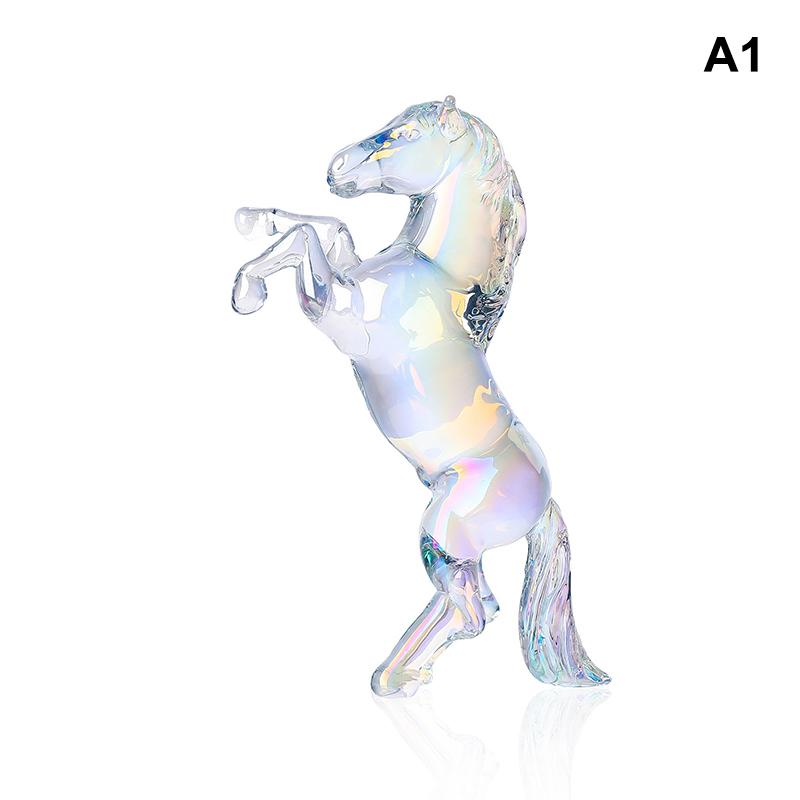 2026 Zodiac Horse Statue Feng Shui Collection Crystal Light Luxury Horse Sun Catcher Ornament Home Desktop Decoration