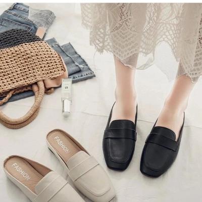 Мода 2024 года, новые летние тапочки Baotou, модные тапочки из мягкой кожи с плоской подошвой для женщин