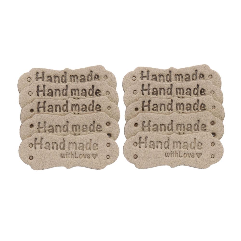 20PCS Handmade Hats Bags PU Leather Clothes Tags Garment Labels Label Hand Made With Love