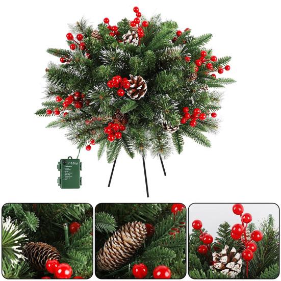 Предварительно украшенное рождественское дерево, наполнитель для урны, 20 дюймов, искусственная рождественская сосна