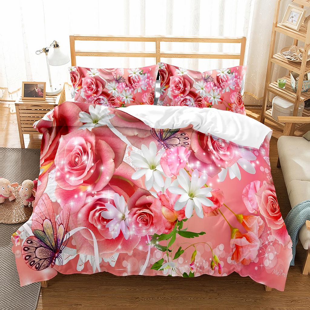 Цветочный пододеяльник, комплект постельного белья, двуспальный, односпальный, размера «king-size» для детей, подростков, взрослых, комплект постельного белья, пододеяльник с наволочкой