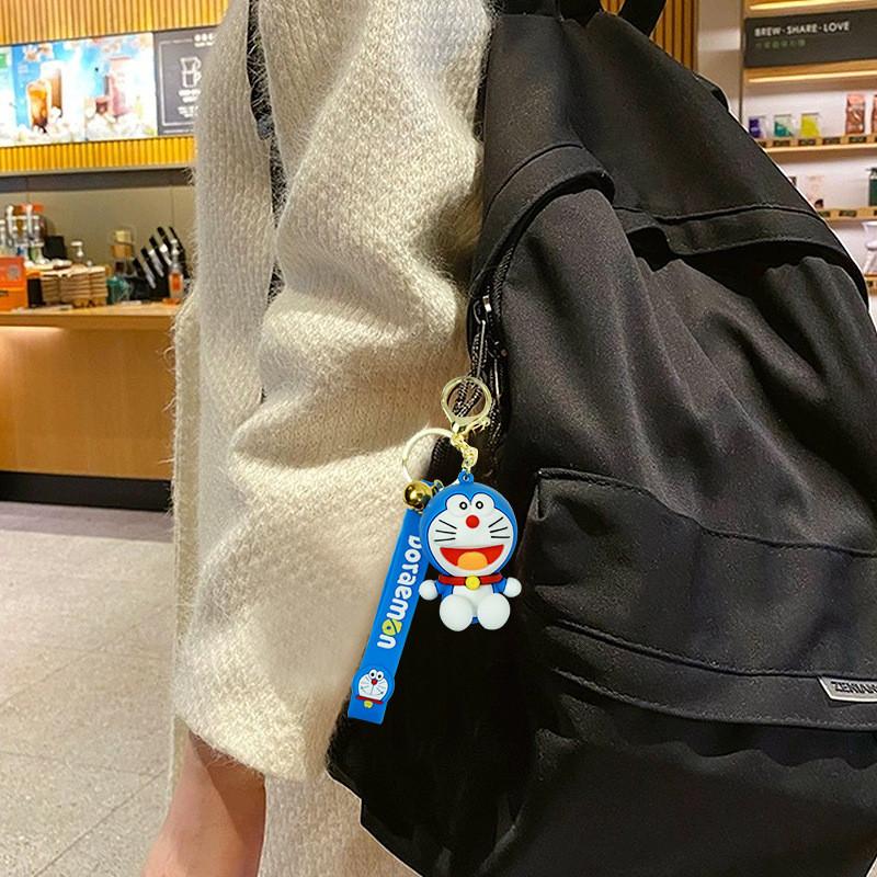 Adorable Doraemon Cartoon Keychain Rubber Accessory Blue For Couples And Cars