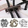 Shoelace Sportswear Apparel Sewing DIY Metal Clamp Stopper Cord Double Hole Stoppers Lock Toggle