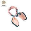 Jingsijie Rose Rendezvous 100% Mulberry Silk Scarf 52x52cm
