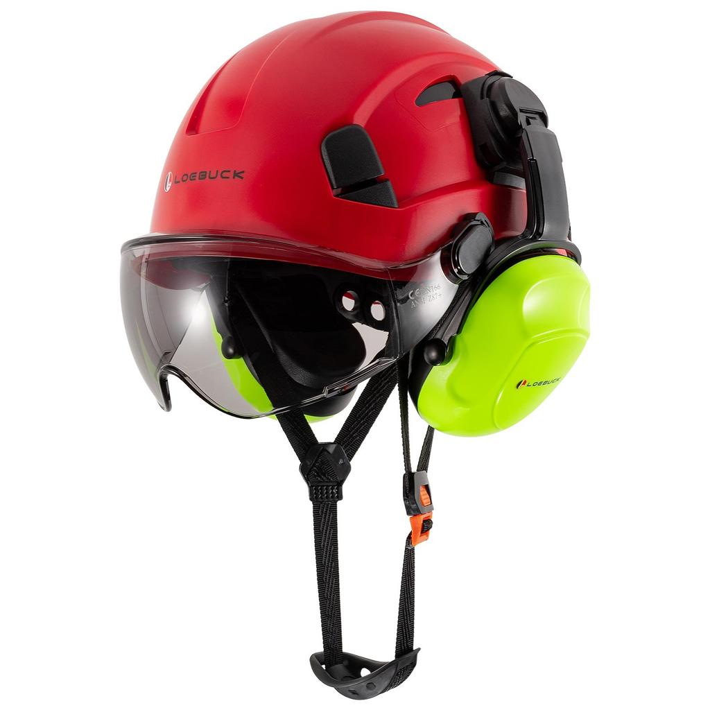 LOEBUCK Защитный шлем для строительных работ в американском стиле с очками и шумопонижающими промышленными защитными звукоизоляционными наушниками Каска