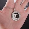 Odin Wolf Head Sun and Moon Rune Pendant Pendant Sun and Moon Logo Necklace