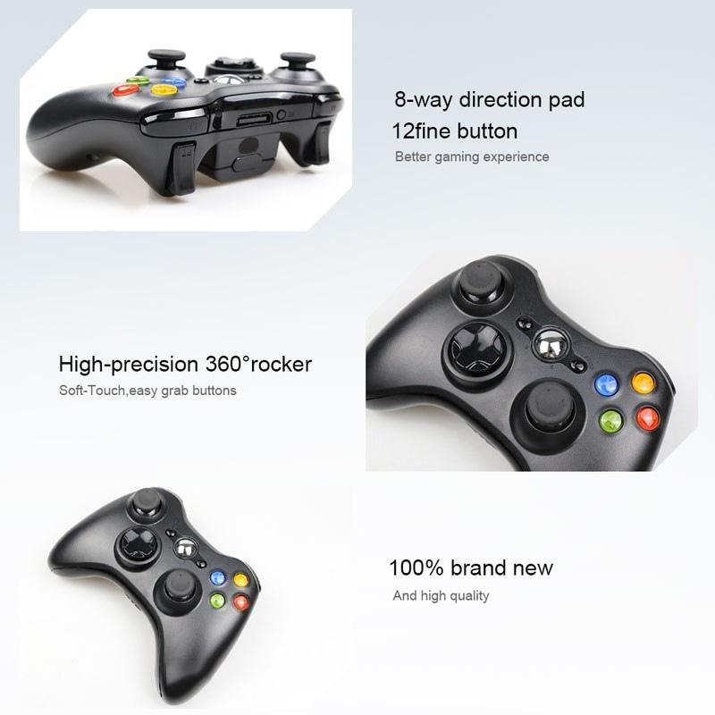 Беспроводной игровой контроллер 2,4G для Xbox 360 с двойной вибрацией, Turbo, совместимый с Xbox 360/360 Slim и ПК Windows
