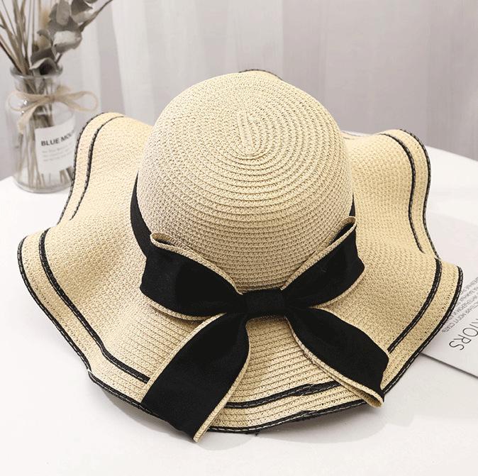 Hat Women's Summer Fashion Vacation Sunshade Big Edge Hat UV Protection Versatile Travel Seaside Beach Straw Hat