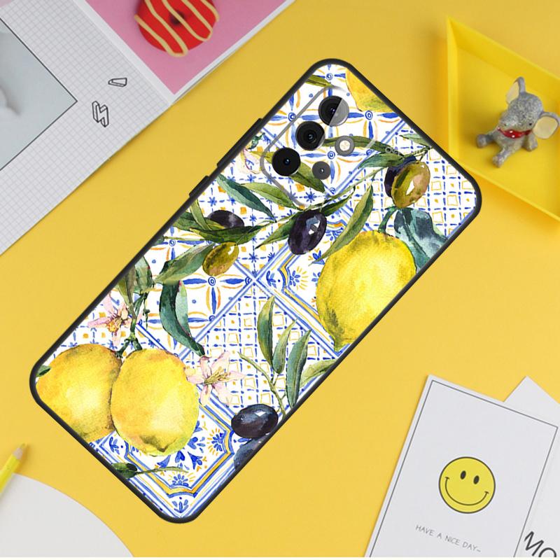 Чехол для телефона Mediterranean Lemon для Samsung Galaxy A14 A34 A54 A12 A32 A52 A51 A71 A53 A33 A13 A15 A25 A35 A55