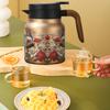 Винтажный цветочный изолированный чайник 1000 мл Мини-кофейник Офисный термос для чая Встроенный заварочный чайник для воды Кувшин для напитков Термос для кофе