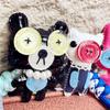 PU Cartoon Keychain Button Eye Dolls Pendant Creative Bag Accessories  Bag/key Decor