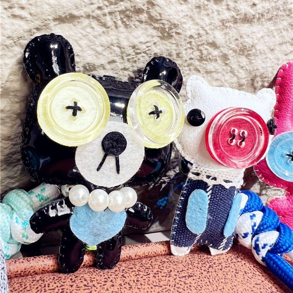PU Cartoon Keychain Button Eye Dolls Pendant Creative Bag Accessories Bag/key Decor