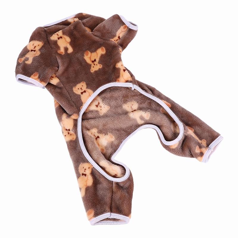 Флисовая пижама для щенков, зимний теплый комбинезон, наряды для маленьких и средних собак, плюшевая одежда с героями мультфильмов, милый пуловер, чихуахуа, мопс