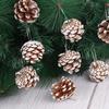 Christmas Decoration Christmas Pine Cones White Edge Pine Cones Natural Christmas Tree Pendant Natural Real Pine Cones