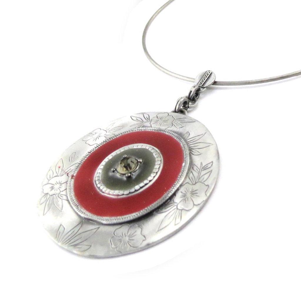 Les Trésors De Lily [E2546] - Дизайнерское колье «Гейша» красно-серое