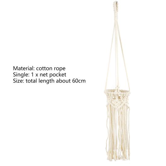 Подвесной горшок ручной работы, простой в установке, хлопковая веревка, дизайн макраме, подвесная корзина для растений, домашний декор