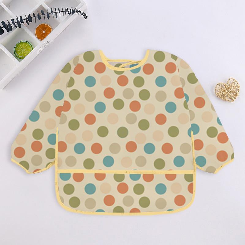 Long-sleeve Bibs for Baby Cute Colorful Cartoon Design Waterproof Apron for Children From 0 to 3 years